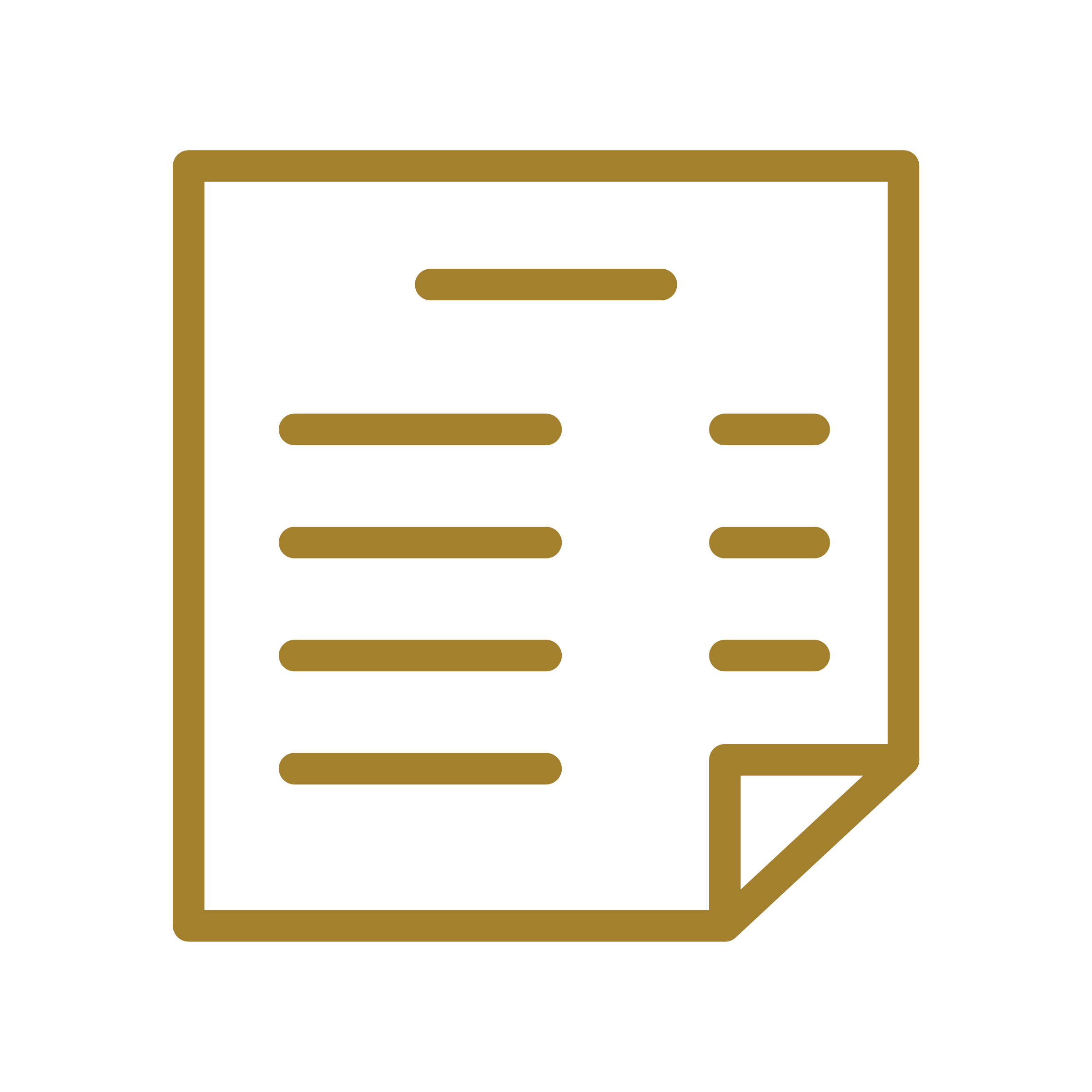 Gold icon of paper with folded bottom right corner